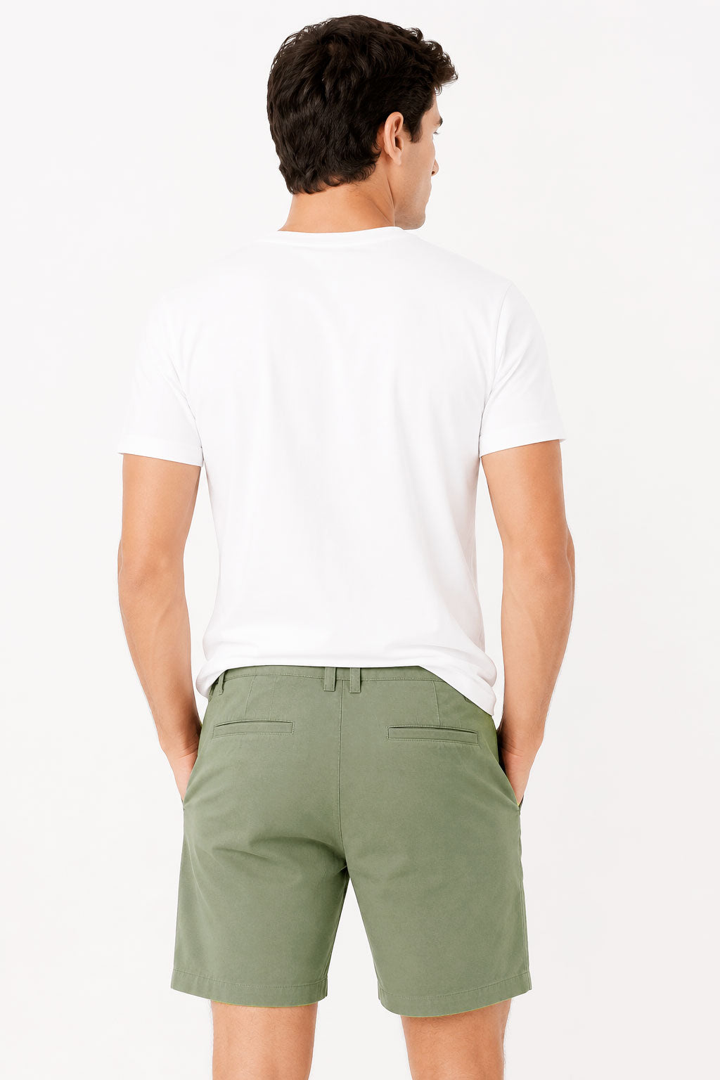 Bermudas Para Hombre Lino Ligero Para Verano G61453 Olivo