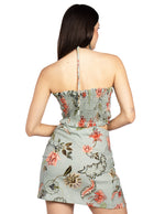 Blusas Para Mujer Top Tipo Lino Cuello Halter N51117 Sage