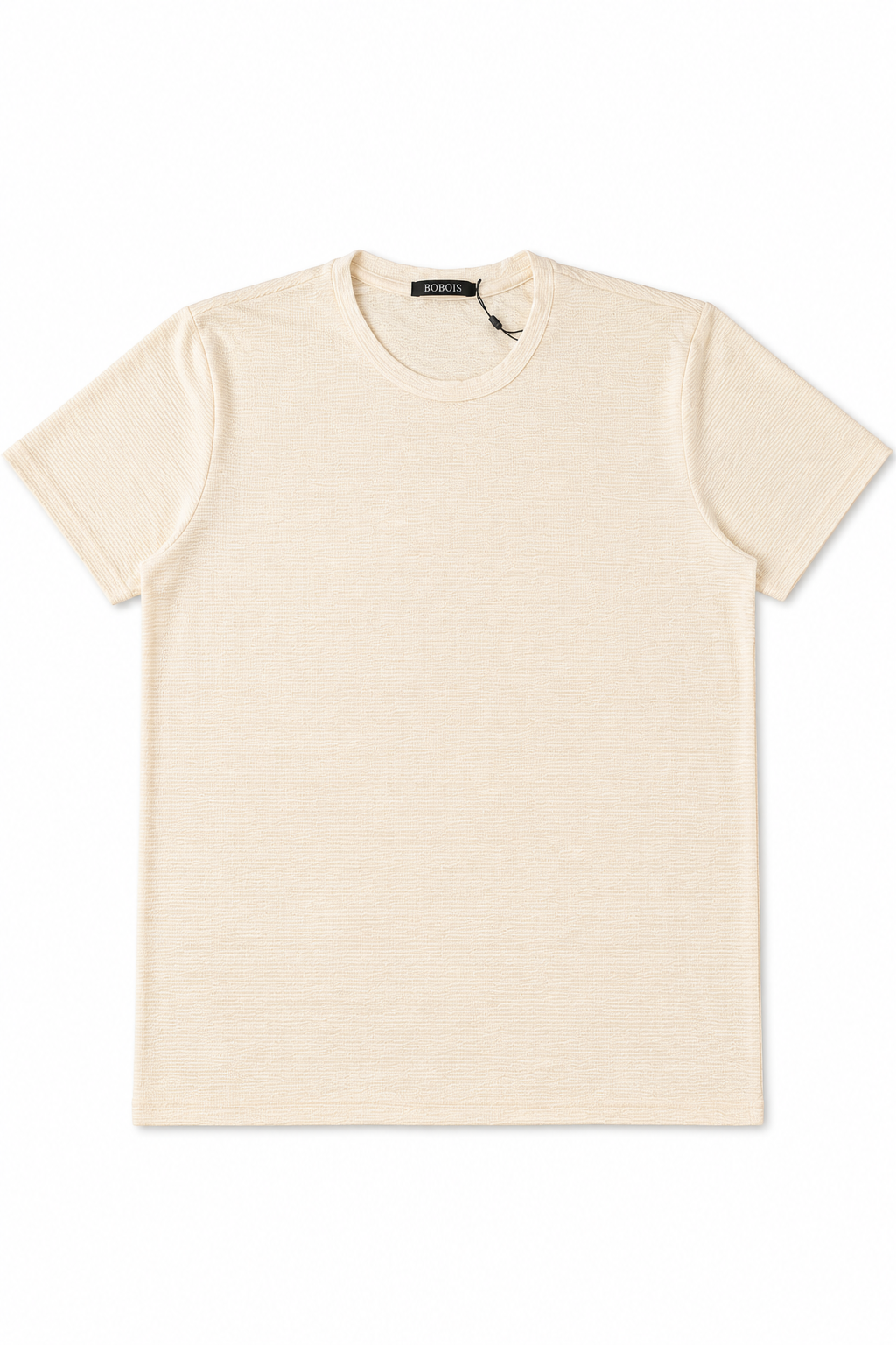 Playeras Para Hombre Cuello Redondo Con Textura A61304 Beige