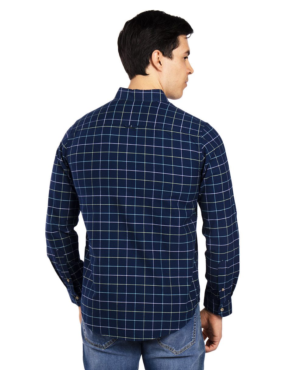 Camisas Para Hombre Regular Fit Oxford B51117 Marino