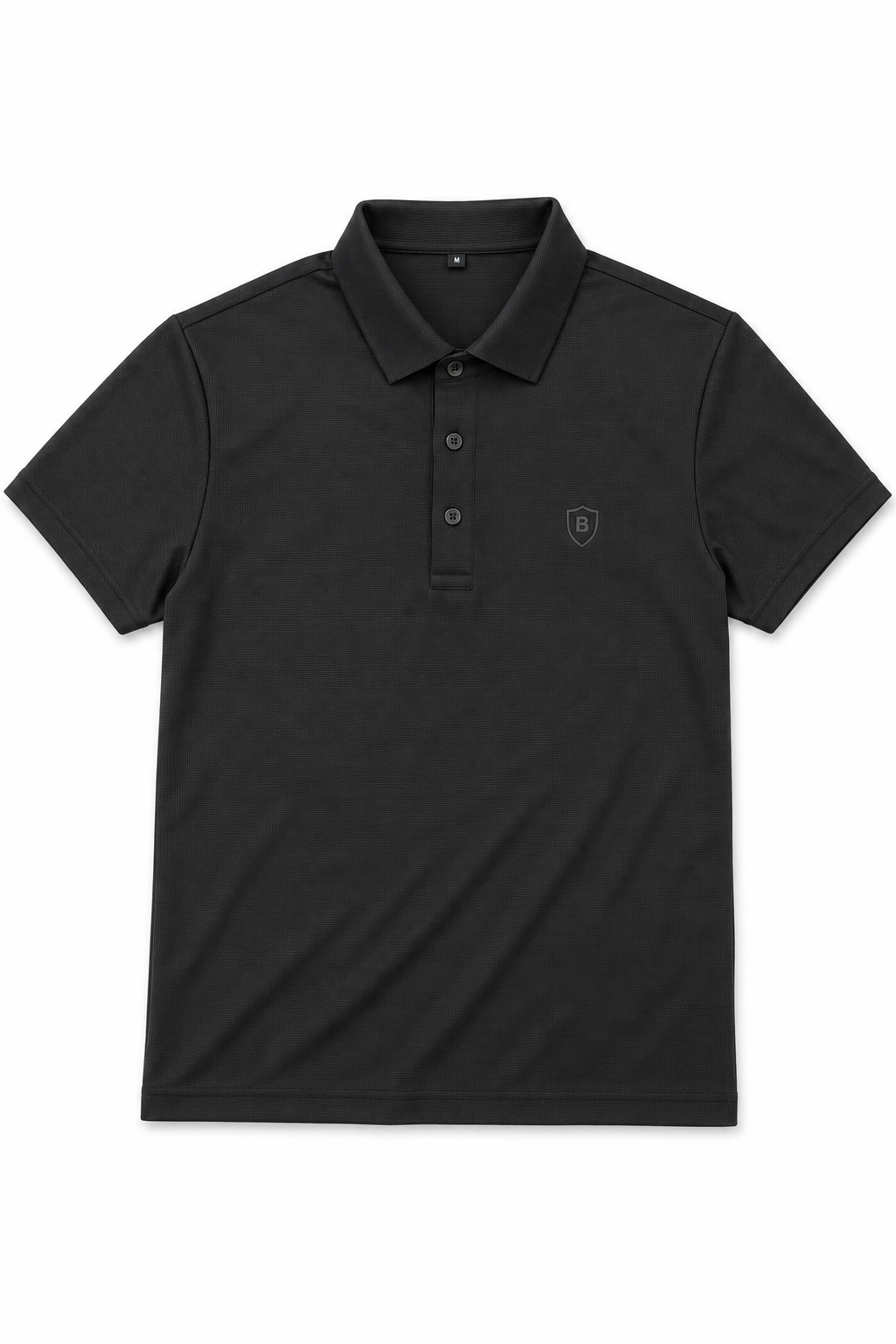 Playeras Polo Para Hombre Spandex Con Textura A55402 Negro