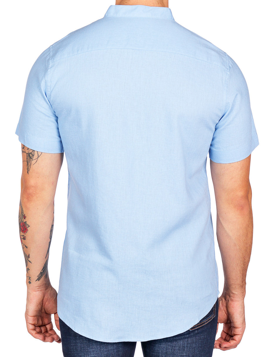 Camisas Para Hombre Relaxed Fit Lino B51373 Azul
