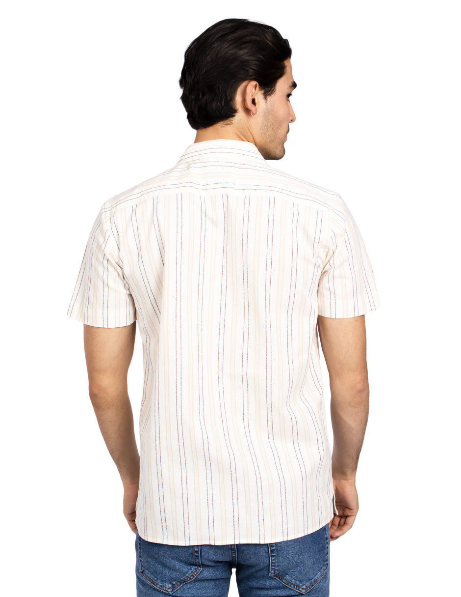 Camisas Para Hombre Dobbie Preteñido B51362 Hueso