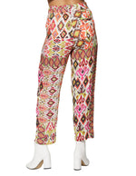 Pantalones Para Mujer Lurex Con Resorte Estampado W43101 Naranja