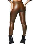 Leggins Para Mujer Tipo Piel Lisos Corte Slim De Tiro Alto W33121 Cafe