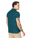 Playeras Polo Para Hombre Manga Corta Basica Bordado APOLOB Teal