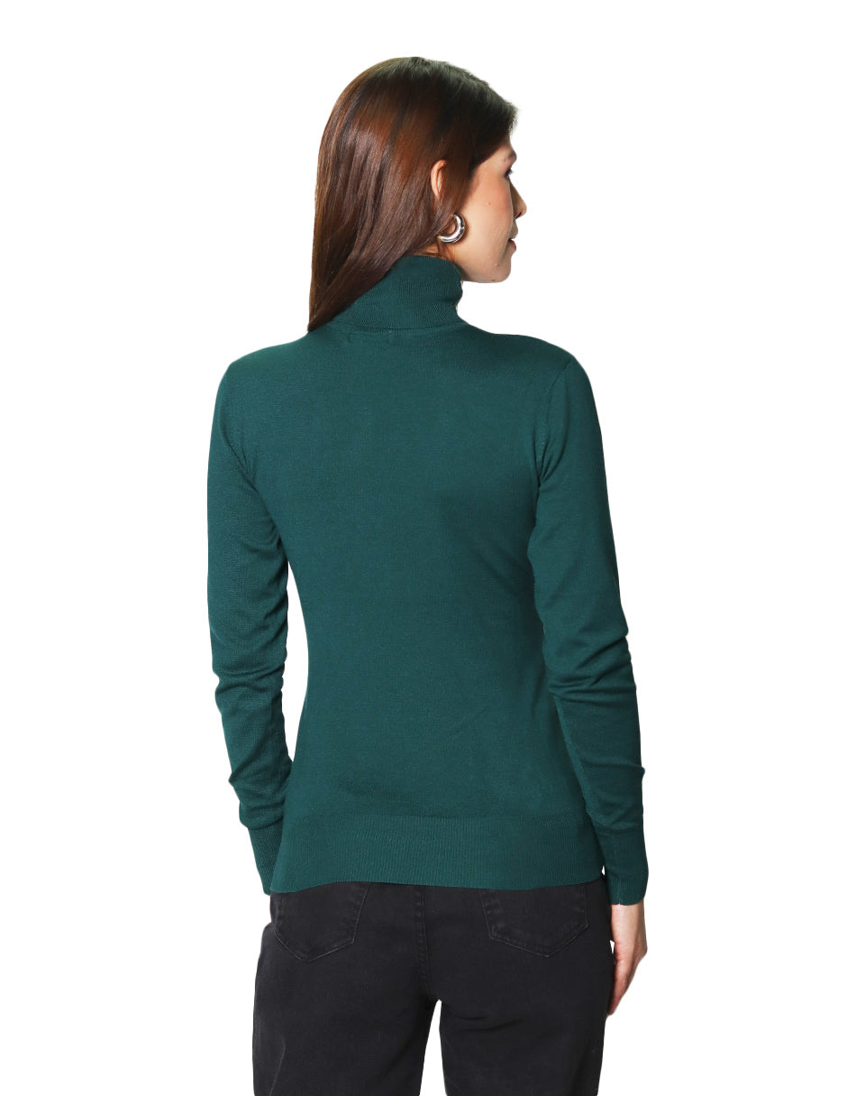 Sueteres Para Mujer Basico Cuello De Tortuga O43203 Verde