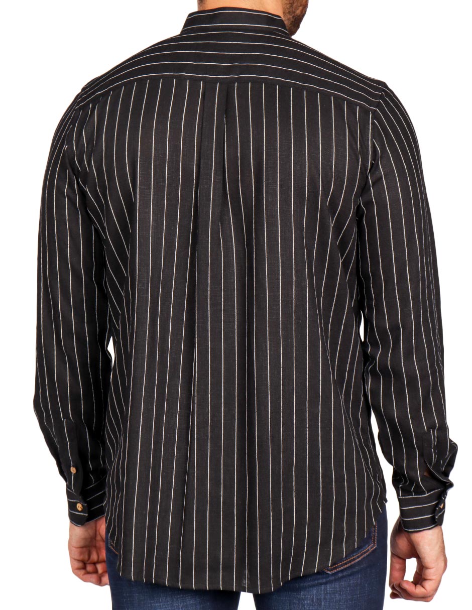 Camisas Para Hombre Tipo Lino B51325 Negro