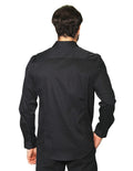 Camisas Para Hombre Manga Larga Satinada Puntos B45326 Negro