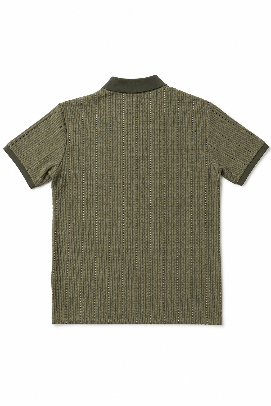 Playera Polo para Hombre Casual Jacquard Antiarrugas A61421 Olivo