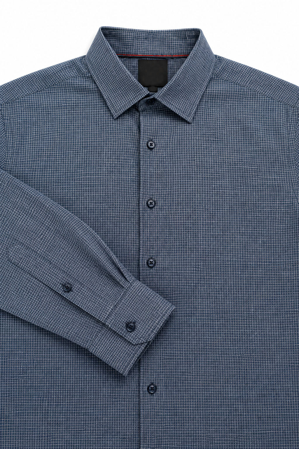 Camisas Para Hombre Manga Larga Cuadros B45307 Indigo