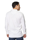 Camisas Para Hombre Bobois Moda Casuales De Manga Larga Con Estampado De Rayas Con Textura Regular Fit B41316 Hueso
