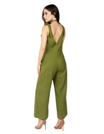 Jumpsuits Para Mujer Tipo Lino De Tirantes W51104 Olivo