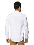 Camisas Para Hombre Manga Larga Con Textura B45200 Blanco