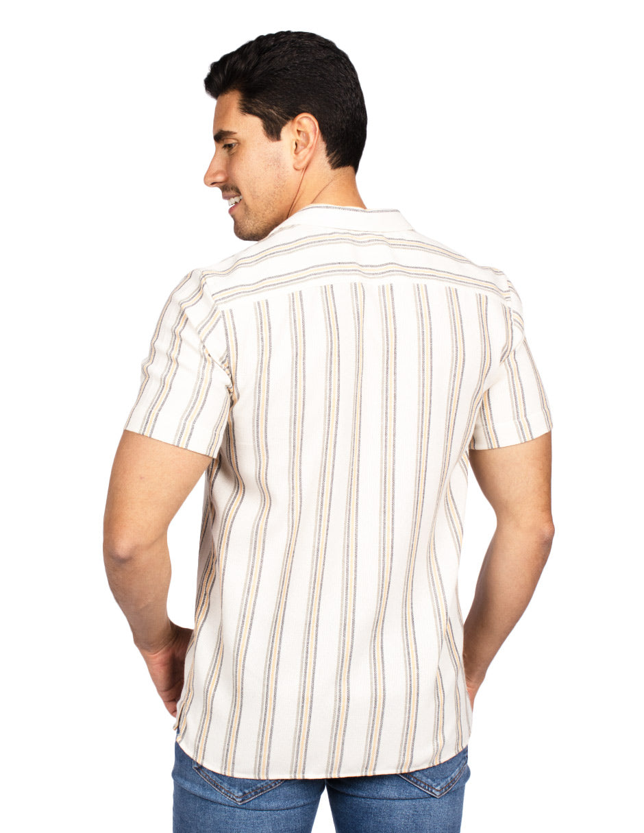Camisas Para Hombre Resort Estampada B51364 Olivo