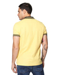 Playeras Polo Para Hombre De Manga Corta Cuello Bicolor A41407 Amarillo