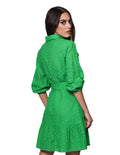 Vestidos Para Mujer Bobois Moda Casuales Corto Midi Bordado Manga Larga S31151 Verde