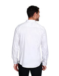 Camisas Hombre Bobois Casuales Moda Manga Larga Cuello Mao Satinada Formal Lisa Slim Fit B31310 Blanco