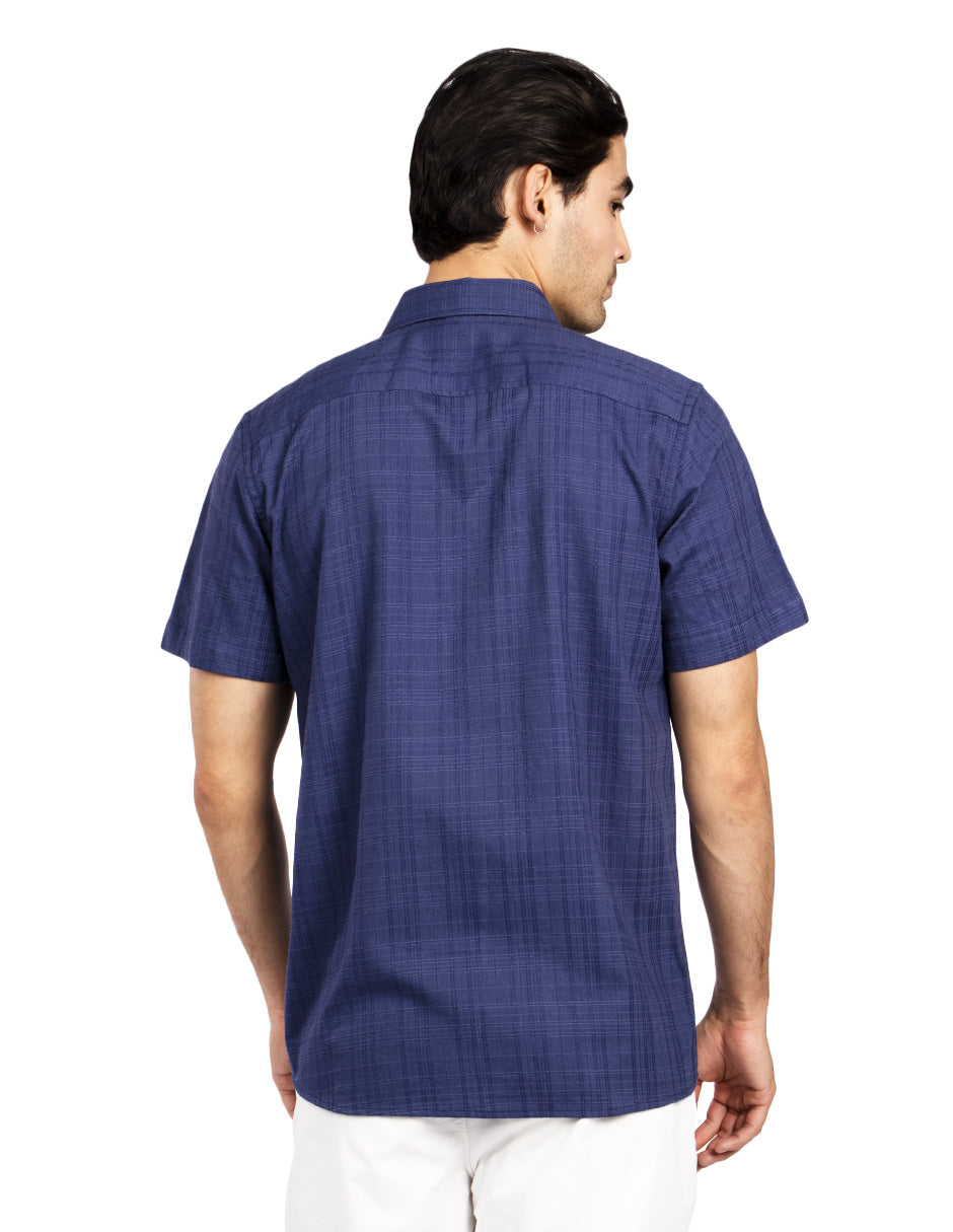 Camisas Para Hombre Dobbie Cuadros B51355 Marino