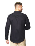 Camisas Para Hombre Manga Larga Jackard B45321 Negro