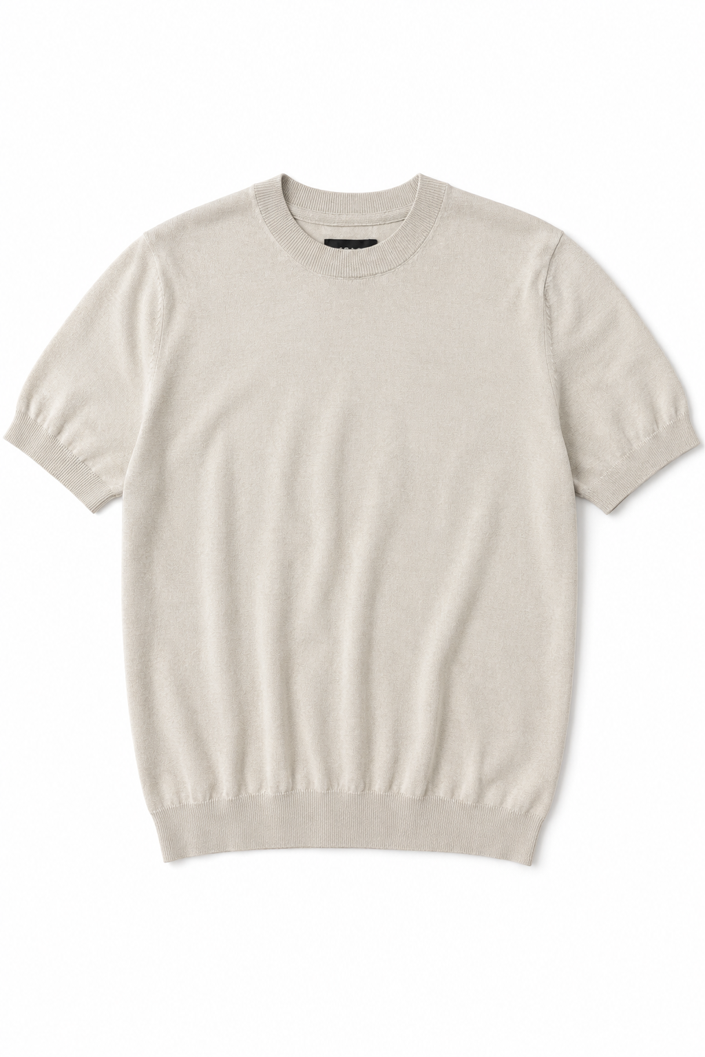 Playeras Para Hombre de Punto Cuello Redondo A61451 Beige
