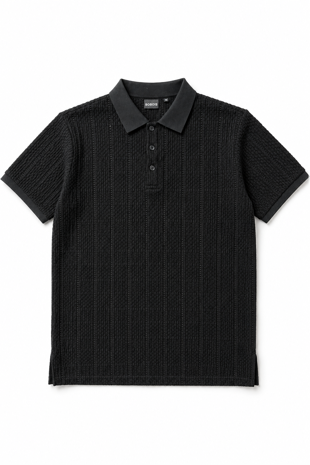 Playera Polo para Hombre Casual Jacquard Antiarrugas A61421 Negro