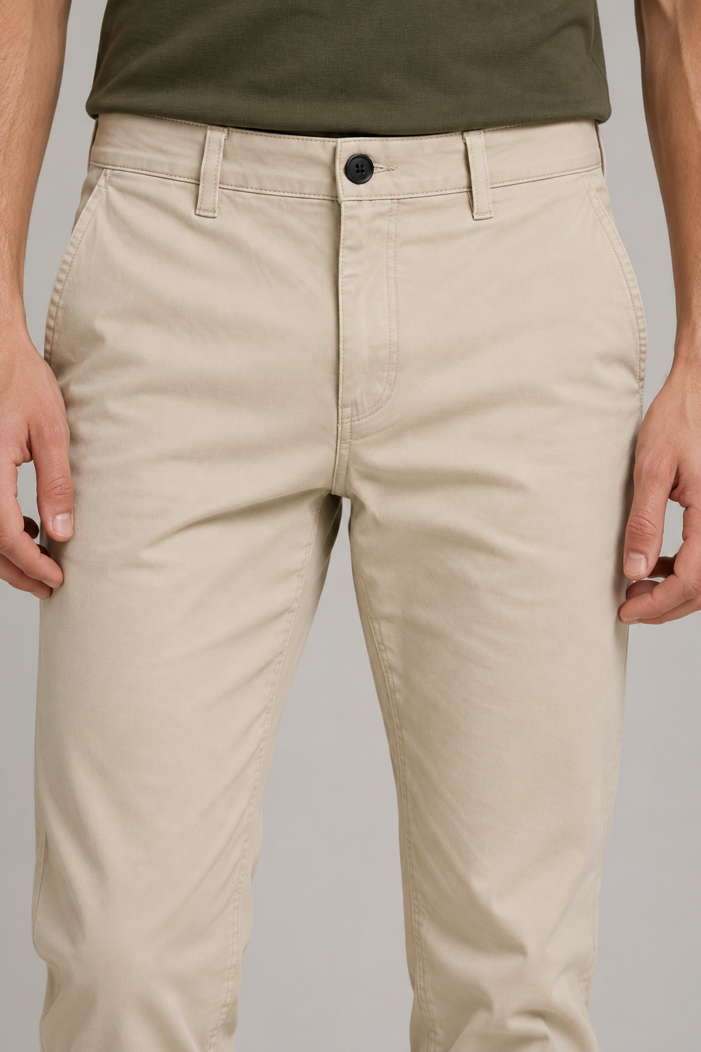 Pantalones Para Hombre Chino Algodón Stretch GWOVEN Beige