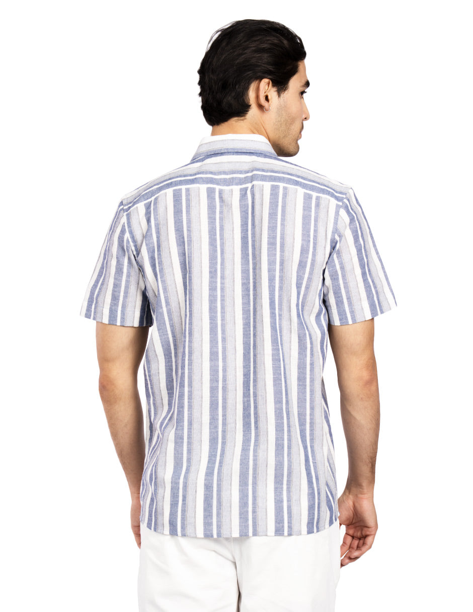 Camisas Para Hombre Dobbie Con Textura B51356 Indigo