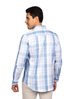 Camisas Para Hombre Manga Larga Cuadros B51126 Blanco