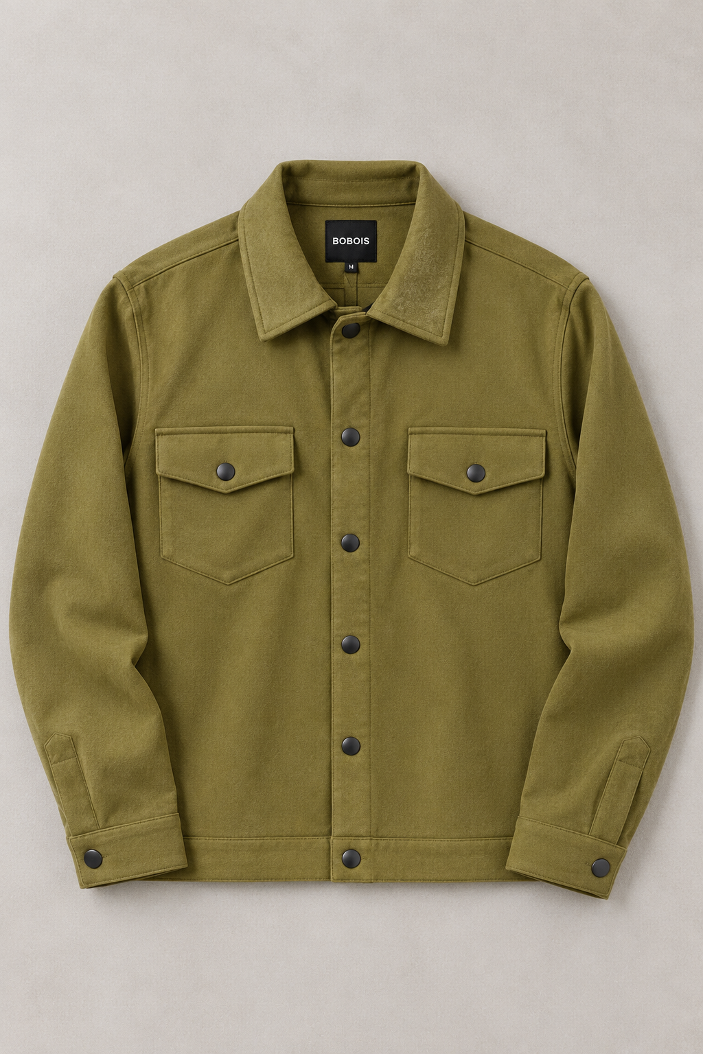 Sobrecamisas Para Hombre Suede De Doble Bolsillo Con Tapa B65413 Olivo