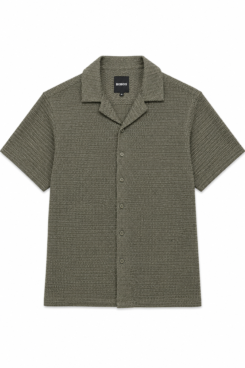 Camisas Para Hombre Manga Corta Con Tejido de Punto B65457 Olivo