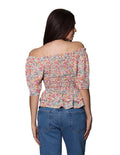 Blusas Para Mujer Bobois Moda Casuales Estampado Flores Manga Corta Con Olanes N31126 Rosa
