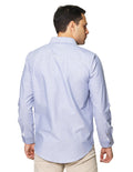 Camisas Para Hombre Bobois Moda Casuales Lisa De Manga Larga Oxford Cuello Americano Regular Fit B41111 Azul