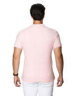 Playeras Polo Para Hombre Lisa De Manga Corta Cuello Mao APCMAO Rosa