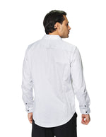 Camisas Para Hombre Manga Larga Rombos B45311 Blanco