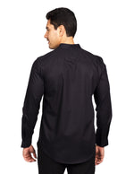 Camisas Para Hombre Textura Cuello Mao B51318 Negro