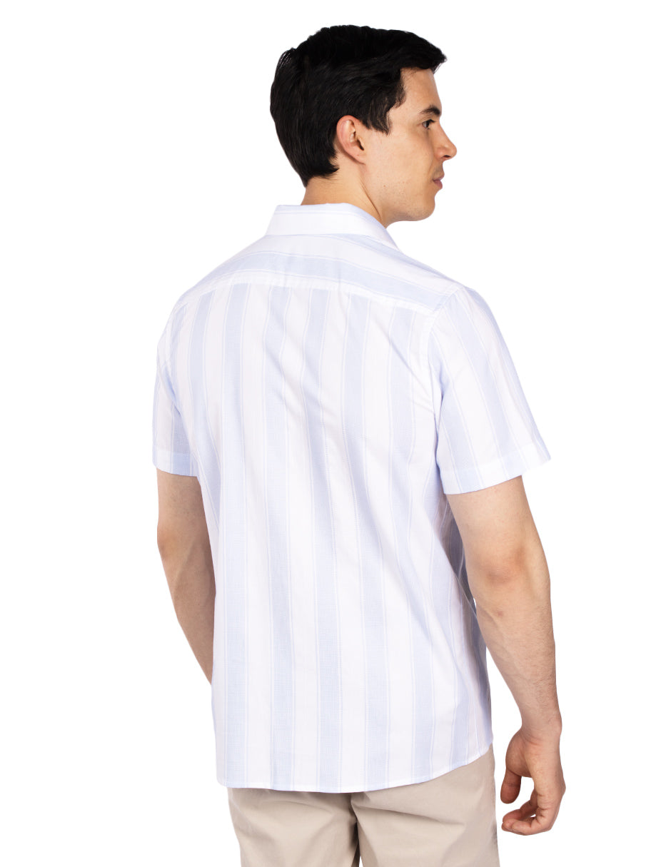 Camisas Para Hombre Dobbie Con Textura B51356 Cielo