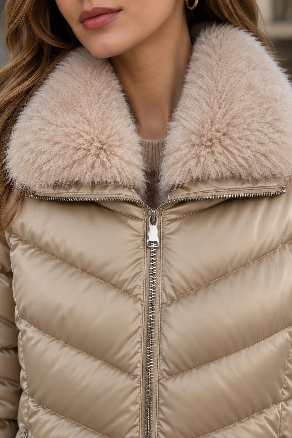 Chamarras Para Mujer Brillo Suave Acolchada Con Peluche Q43205 Dorado