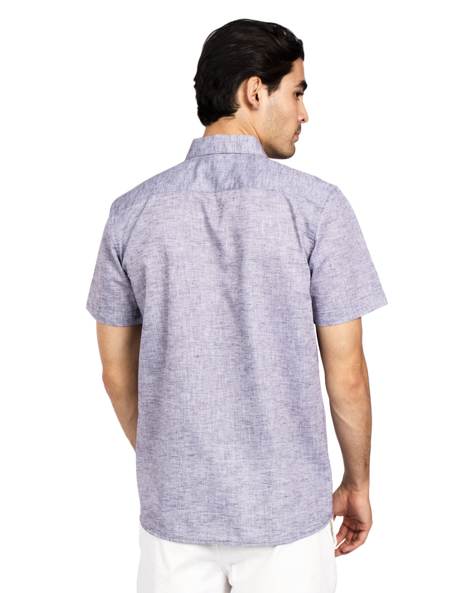 Camisas Para Hombre Estilo Lino B51365 Gris