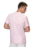 Camisas Para Hombre Bobois Moda Casuales Manga Corta Cuello Mao Tipo Lino Lisa Basica Slim Fit B31360 Rosa