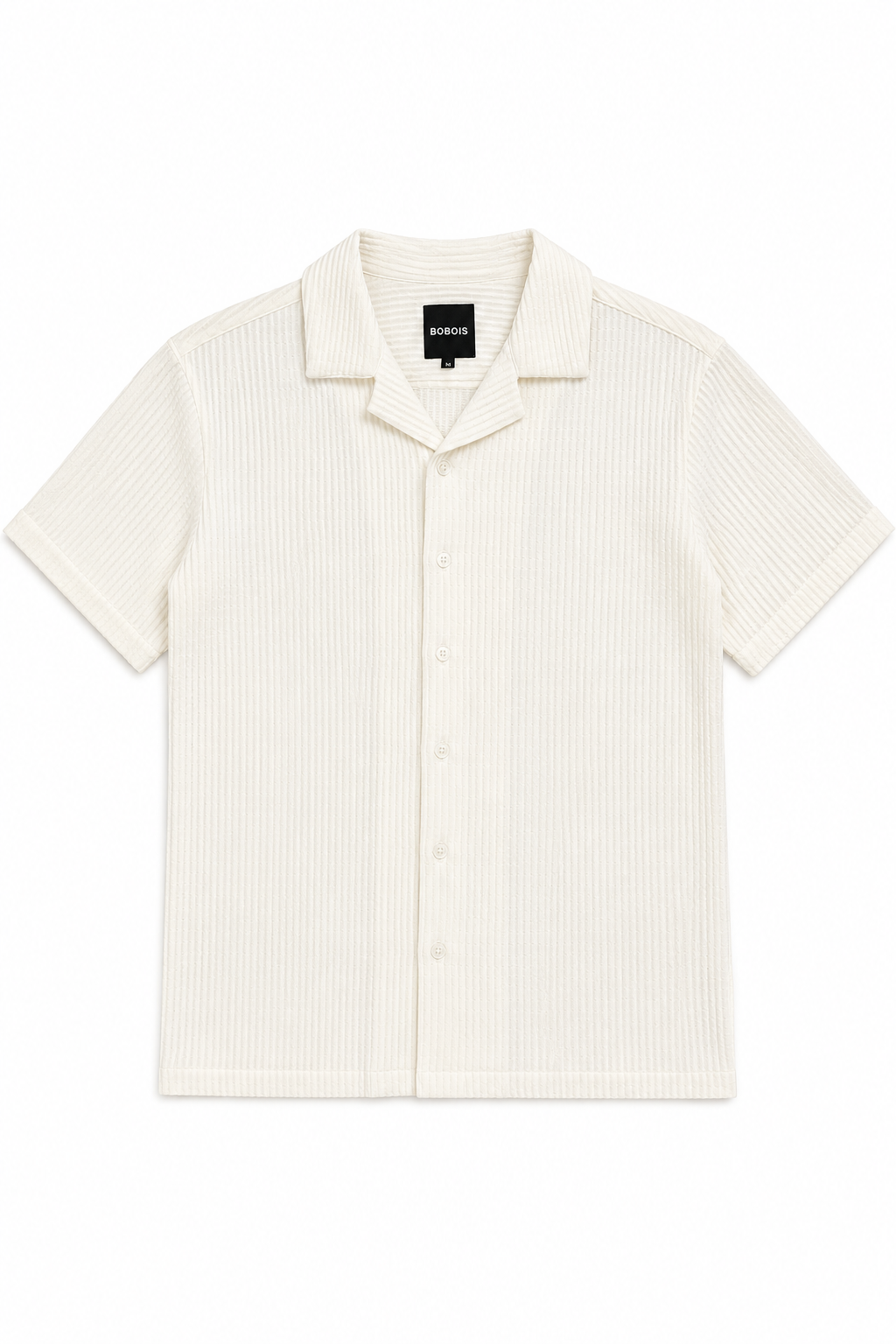 Camisas Para Hombre Manga Corta Tejido Tableado B65453 Hueso