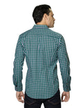 Camisas Hombre Bobois Casuales De Manga Larga Con Estampado De Cuadros De Algodón Slim Fit B35103 Verde