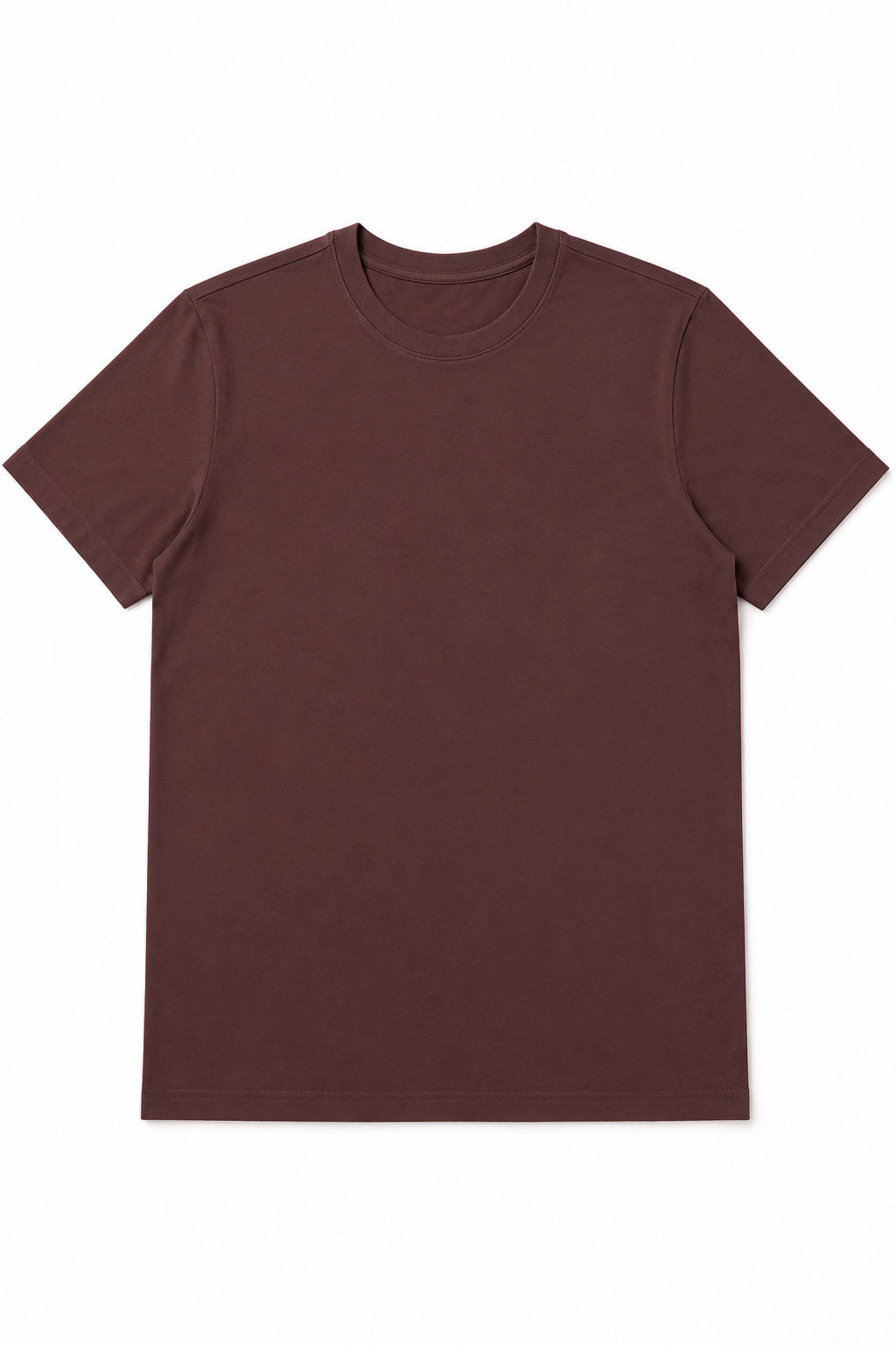 Playeras Para Hombre Básica De Cuello Redondo De Algodón A65401 Tinto