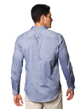 Camisas Para Hombre Bobois Moda Casuales De Manga Larga Con Textura Regular Fit B35221 Marino