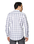 Camisas Para Hombre Bobois Moda Casuales De Manga Larga Con Estampado De Cuadros Regular Fit B35219 Blanco