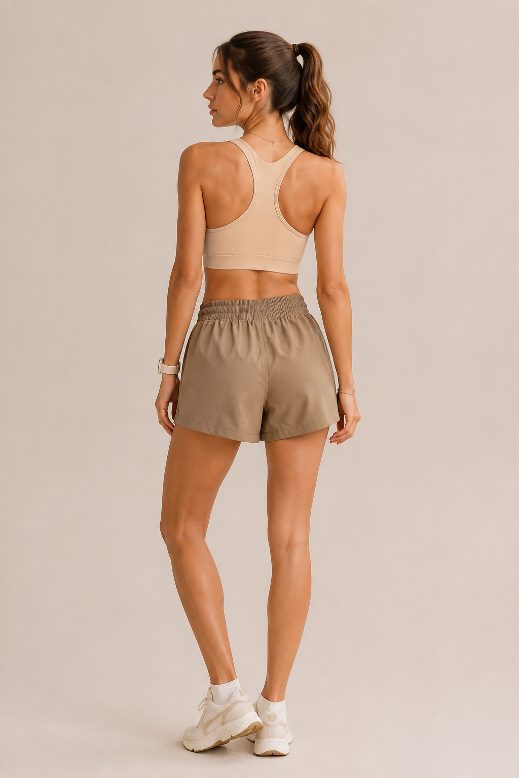 Shorts Deportivos para Mujer Ligero Estilo Running JYMK01 Taupe