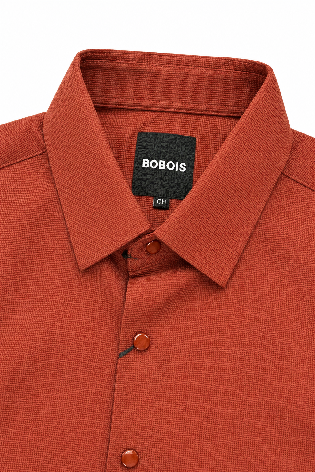 Camisas Para Hombre Super Stretch Con Textura Non Iron B55403 Teja