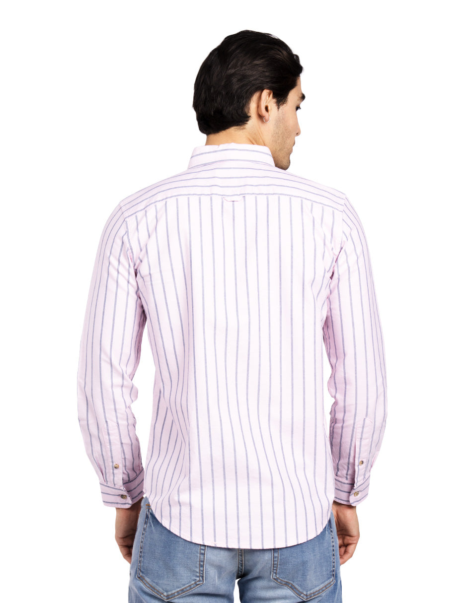 Camisas Para Hombre Regular Fit Oxford B51114 Rosa