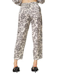 Pantalones Para Mujer Satinado Estampado Paisley W43102 Unico