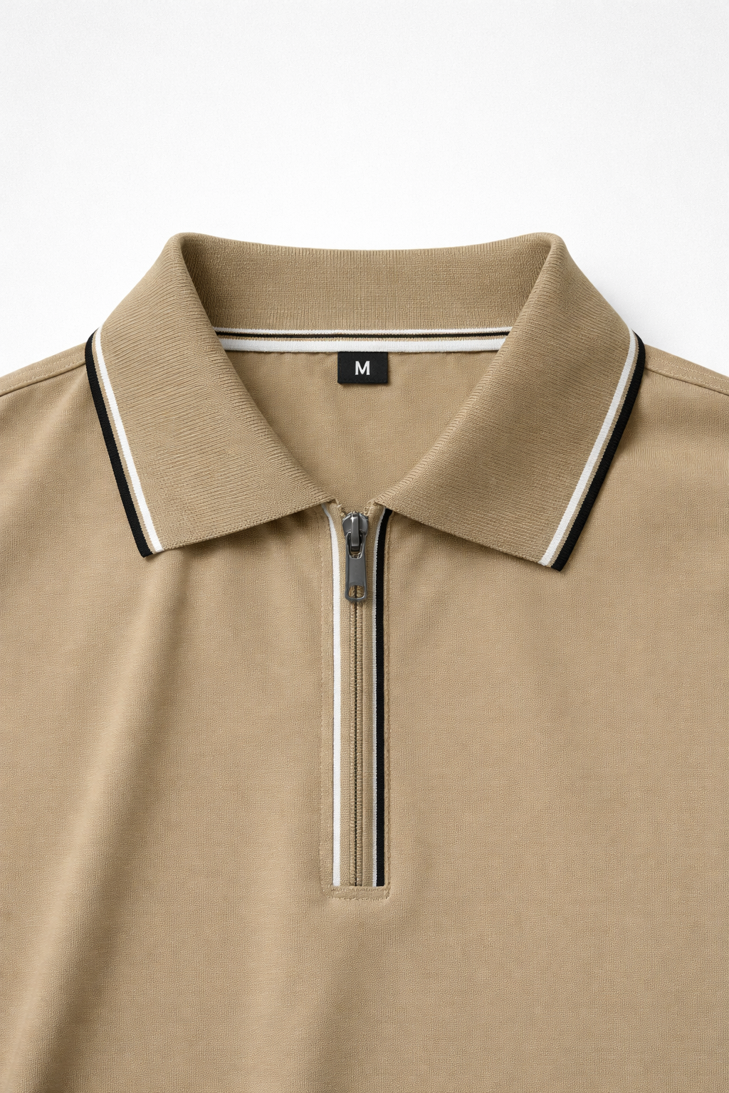 Playera Polo para Hombre Casual con Cierre Stretch Antiarrugas A61415 Beige
